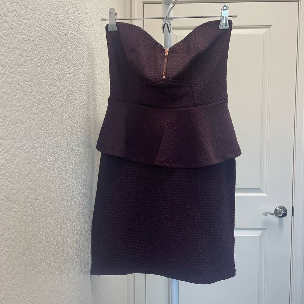2B Bebe Peplum Dress in Plum Color